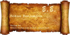 Bokse Benjamina névjegykártya